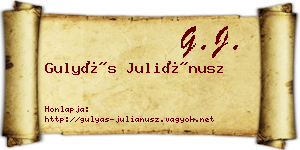 Gulyás Juliánusz névjegykártya